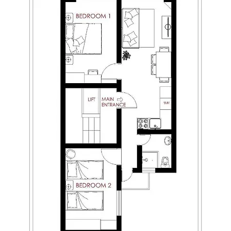 F2 - Lovely Two Bedrooms Flat Sea View, St Julians 公寓 *
