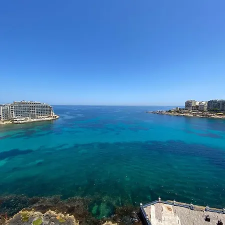 F2 - Lovely Two Bedrooms Flat Sea View, St Julians Appartement San Ġiljan