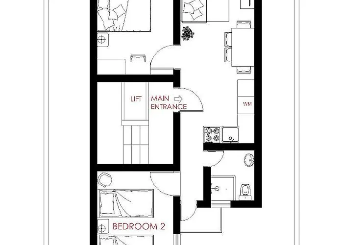 F2 - Lovely Two Bedrooms Flat Sea View, St Julians 아파트 *